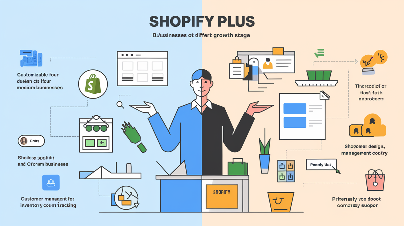 「Shopify」と「Shopify Plus」の違いを比較：ビジネスの成長段階に合わせ...の画像